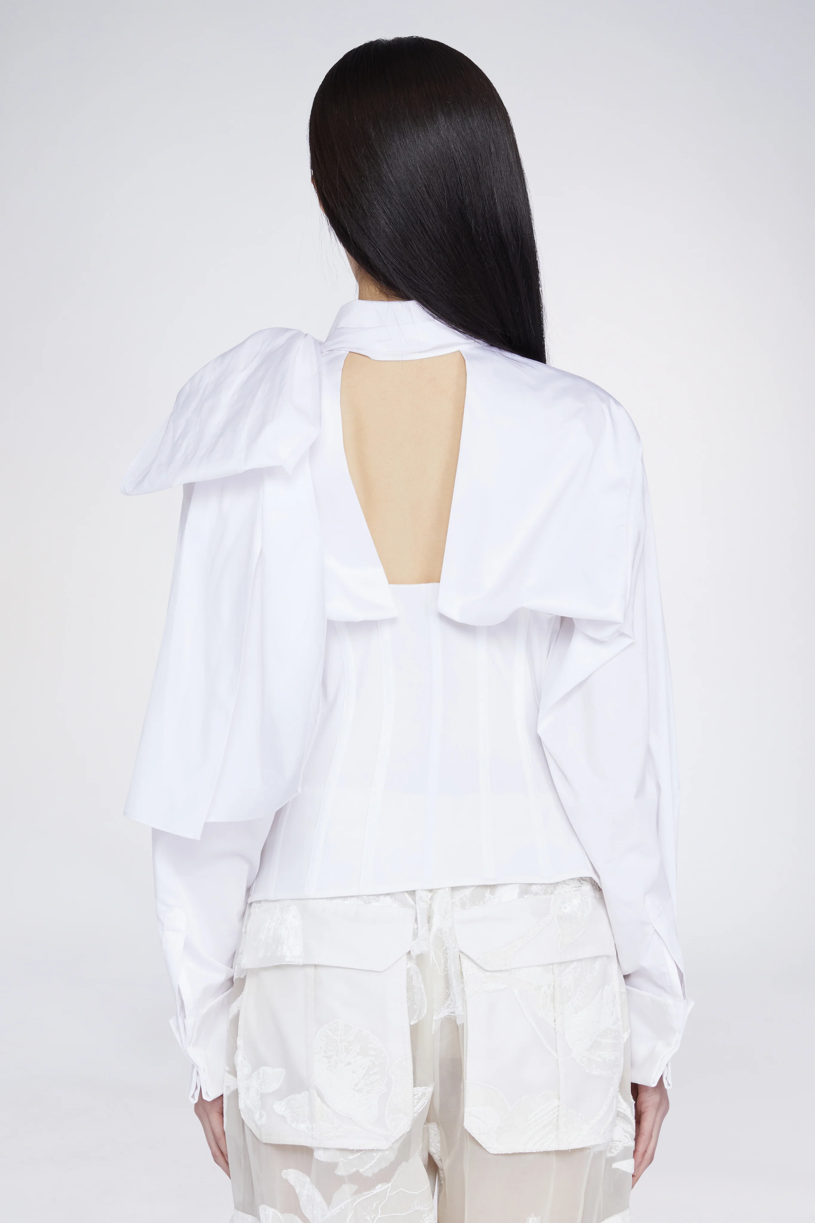 White Shirt with Bow - Image 4