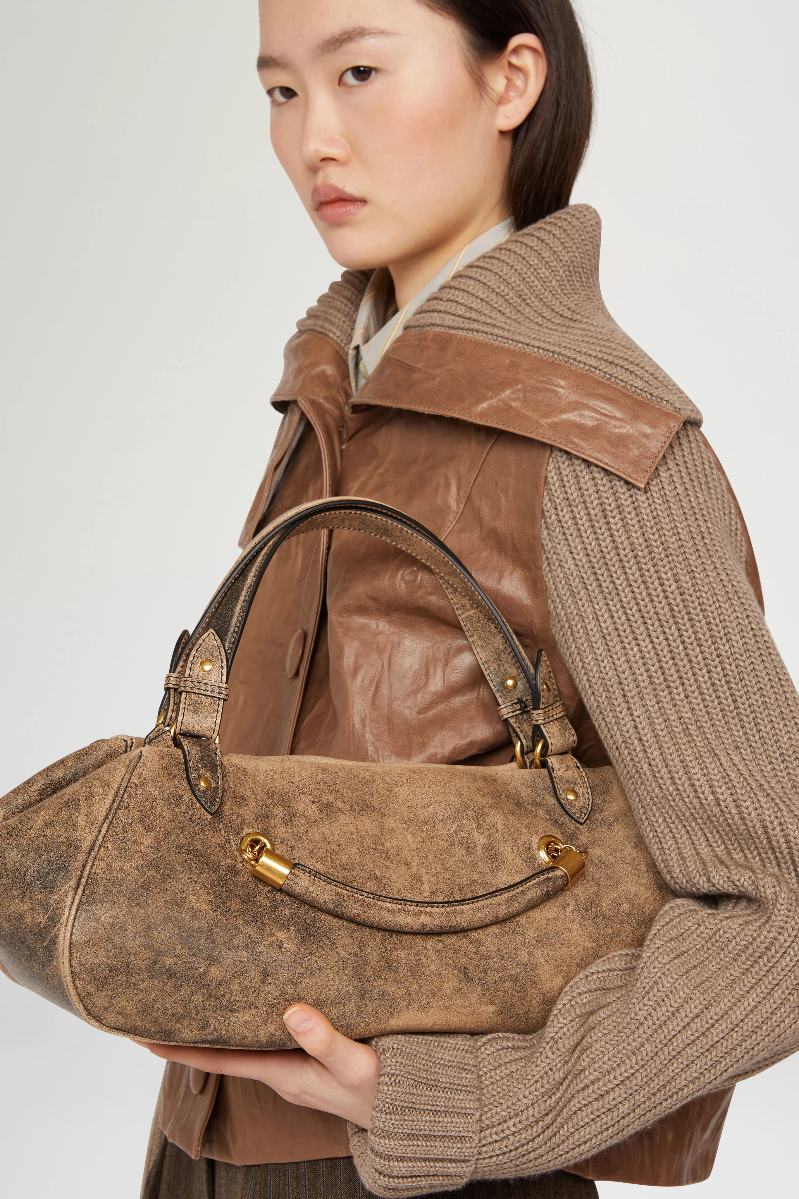 Brown Antine Vintage-Effect Bag - Image 5