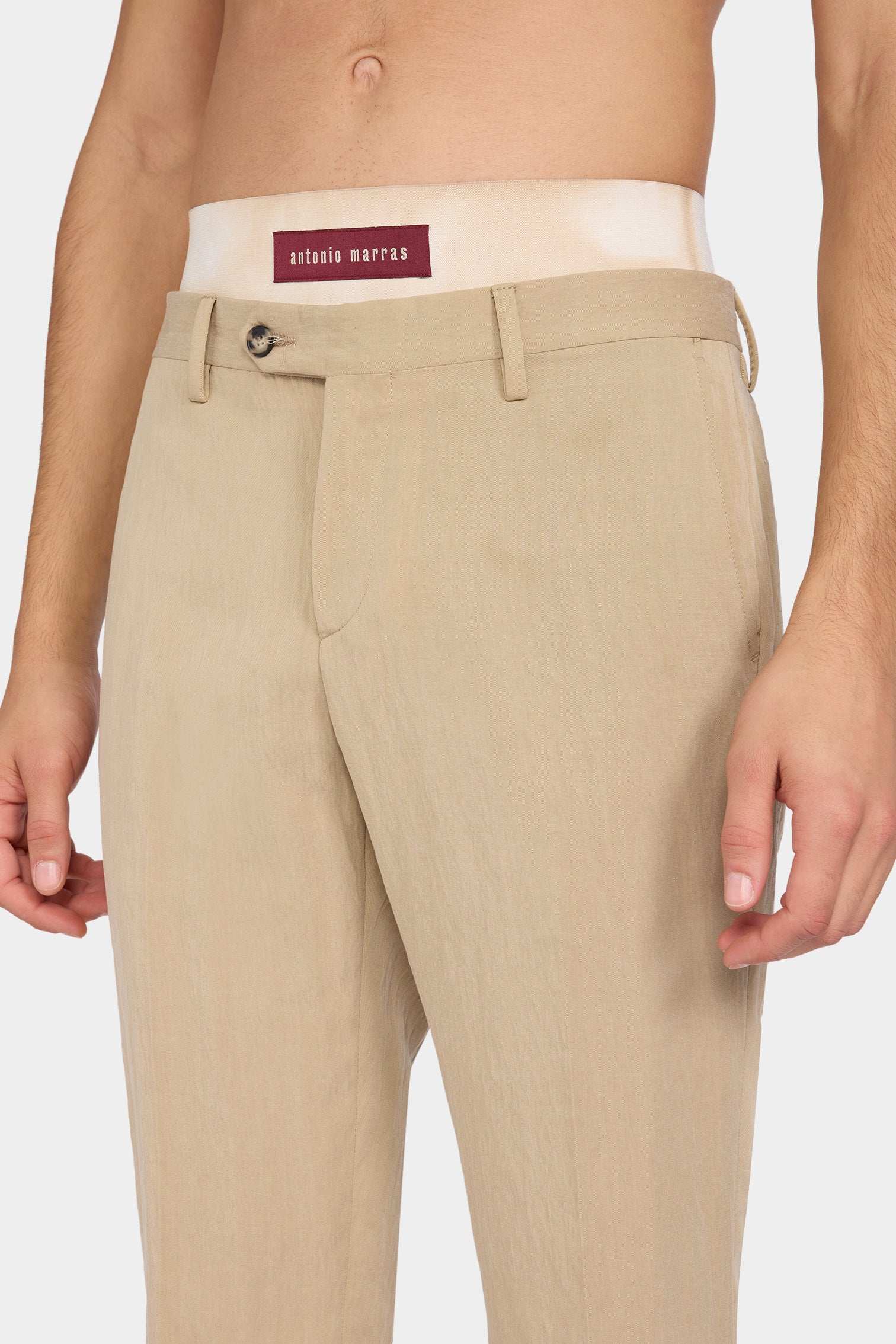 Beige Straight-Leg Tailored Trousers - Image 4