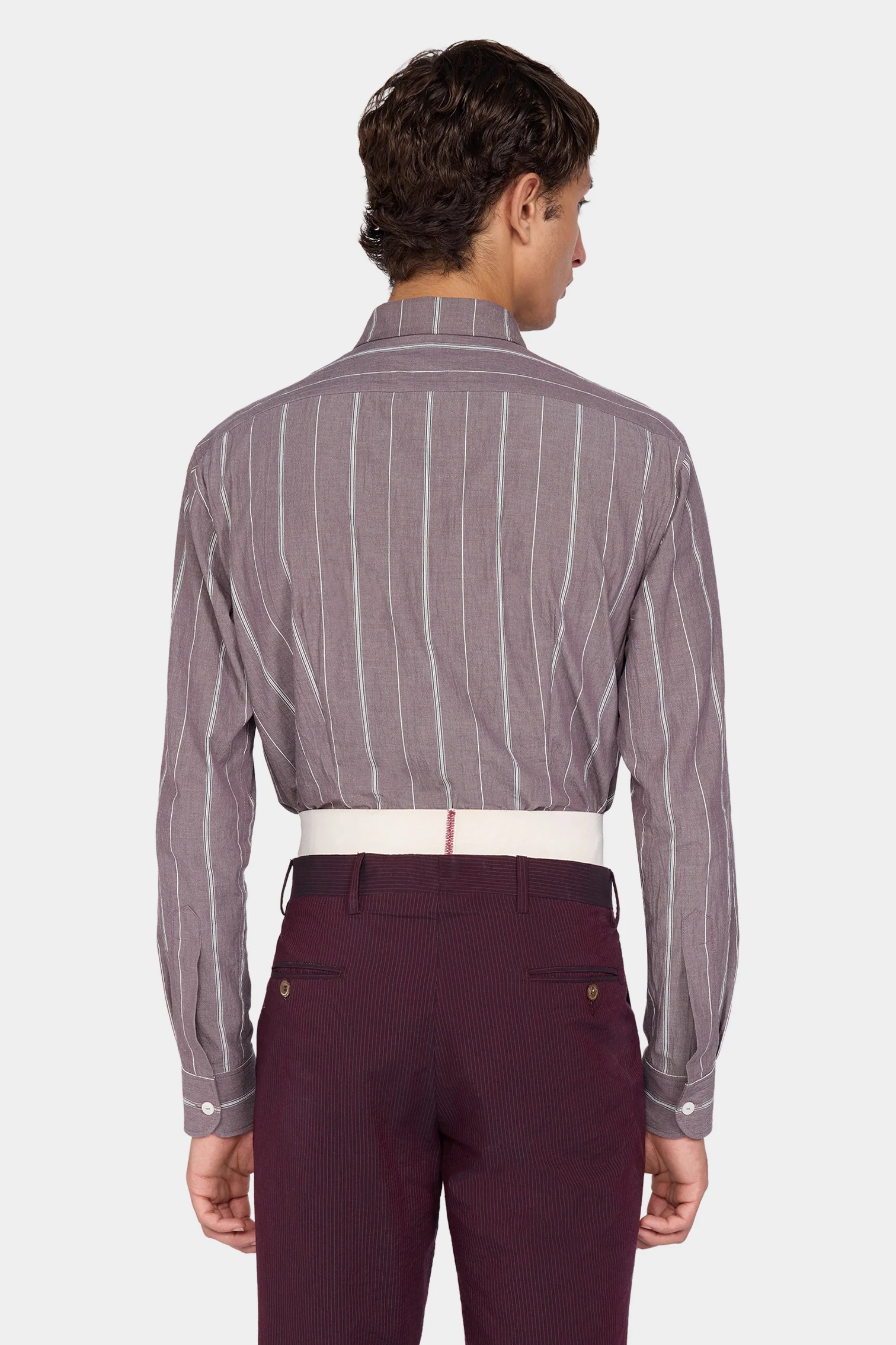Prune Brown Striped Shirt - Image 3