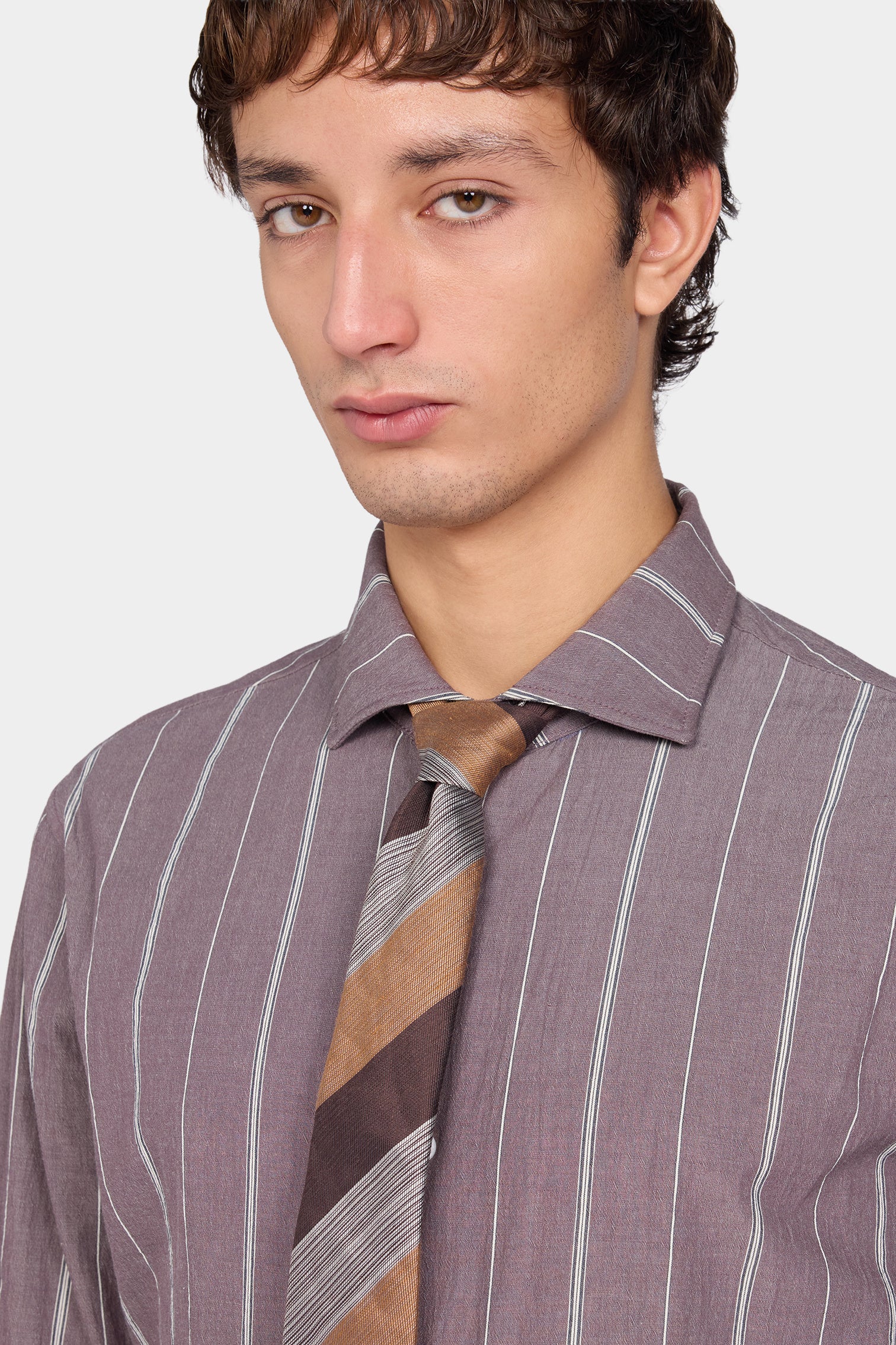Prune Brown Striped Shirt - Image 4