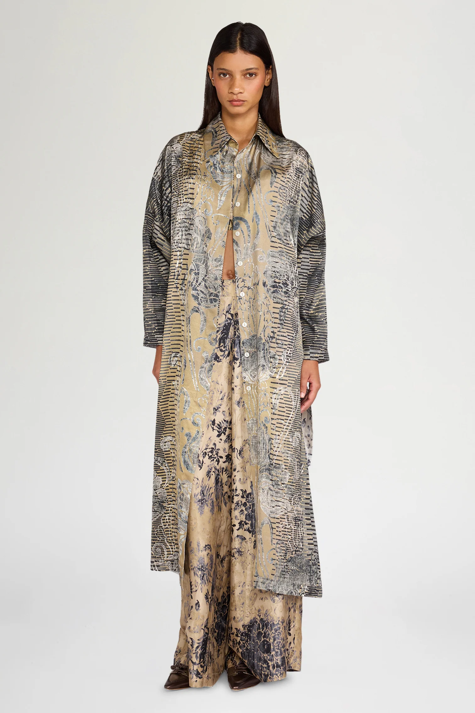 Printed Shirt Dress - Image 3