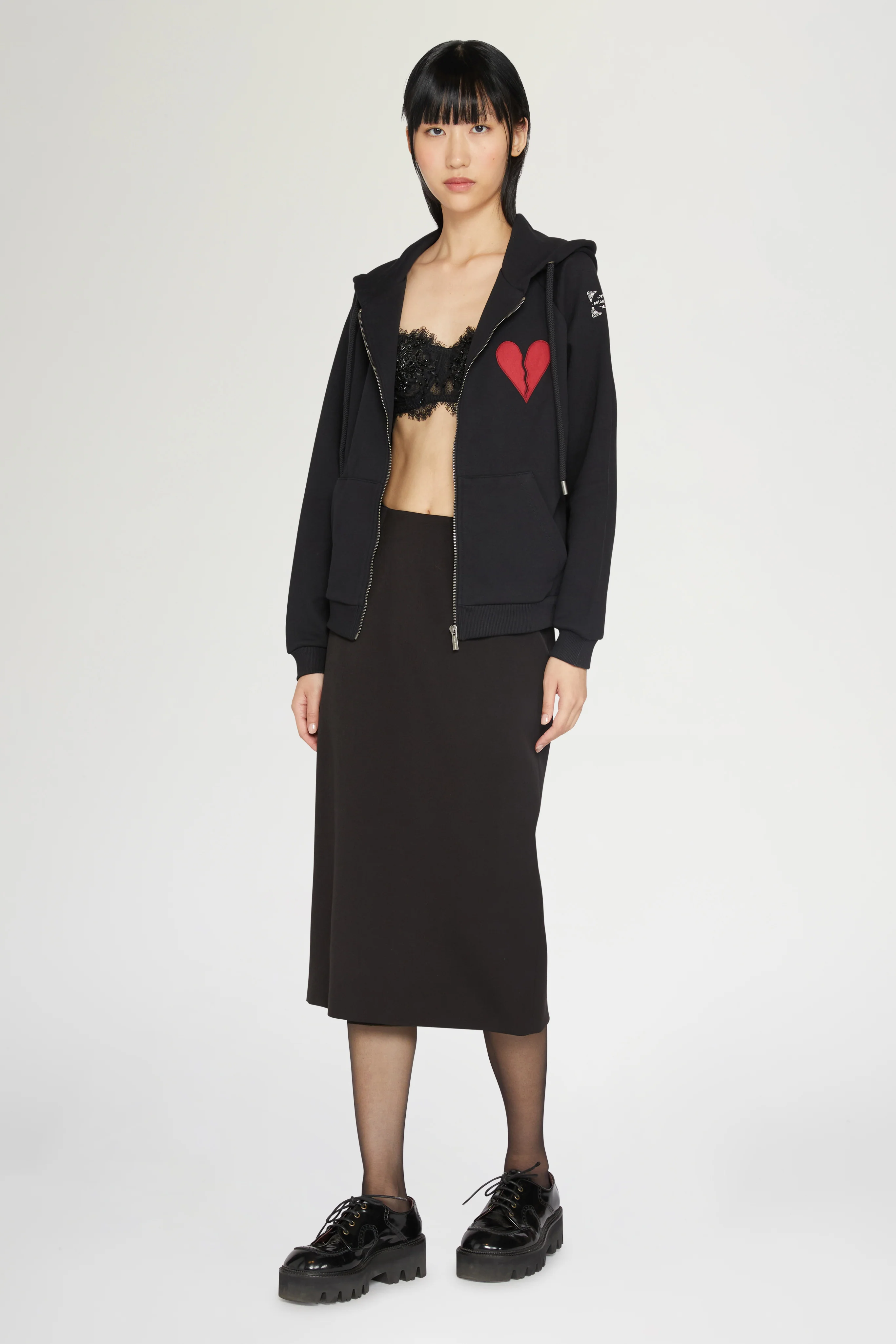 Broken Heart Hoodie with Zip - Image 3